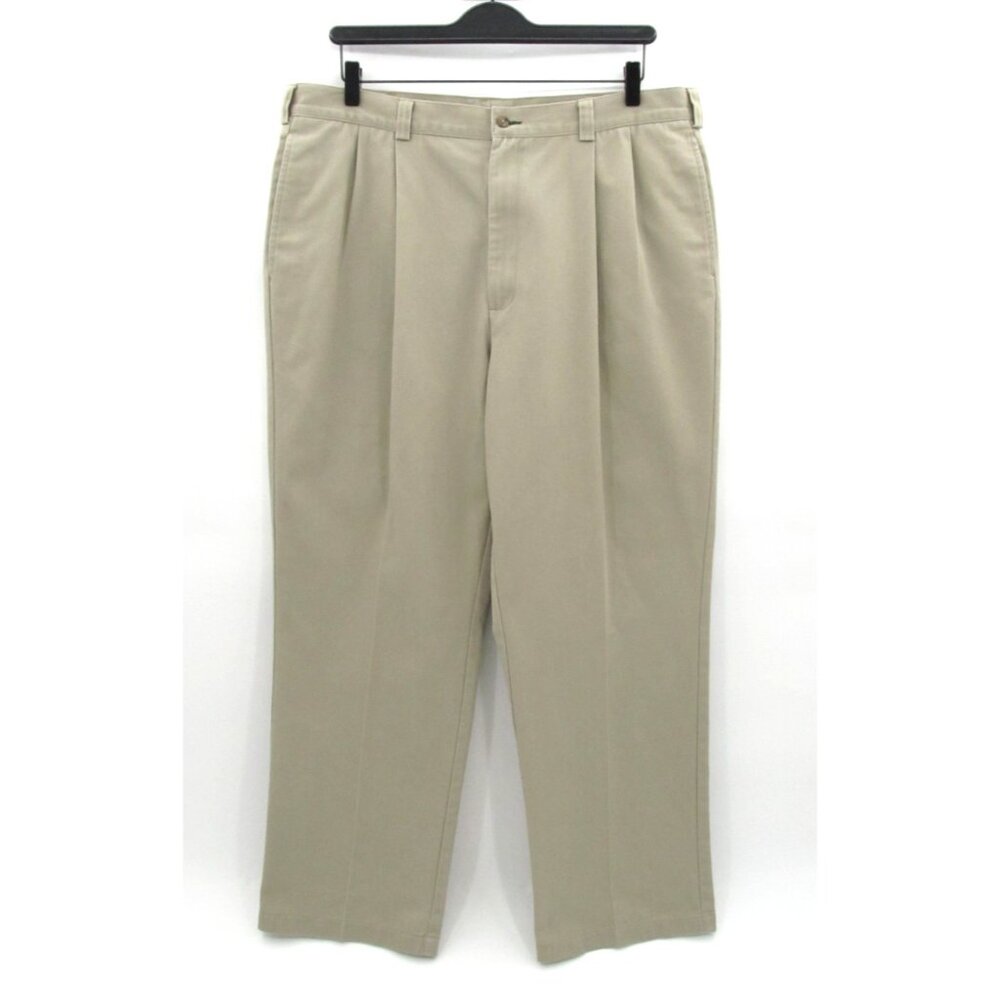 Vintage Tommy Hilfiger Pleated Khaki Pants (37x29) Crest Logo Twill Trousers